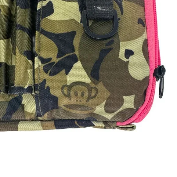 Camo Pattern Laptop Padded Zipped Case 13" Pink Trim Handle Travel Office School - Picture 4 of 10